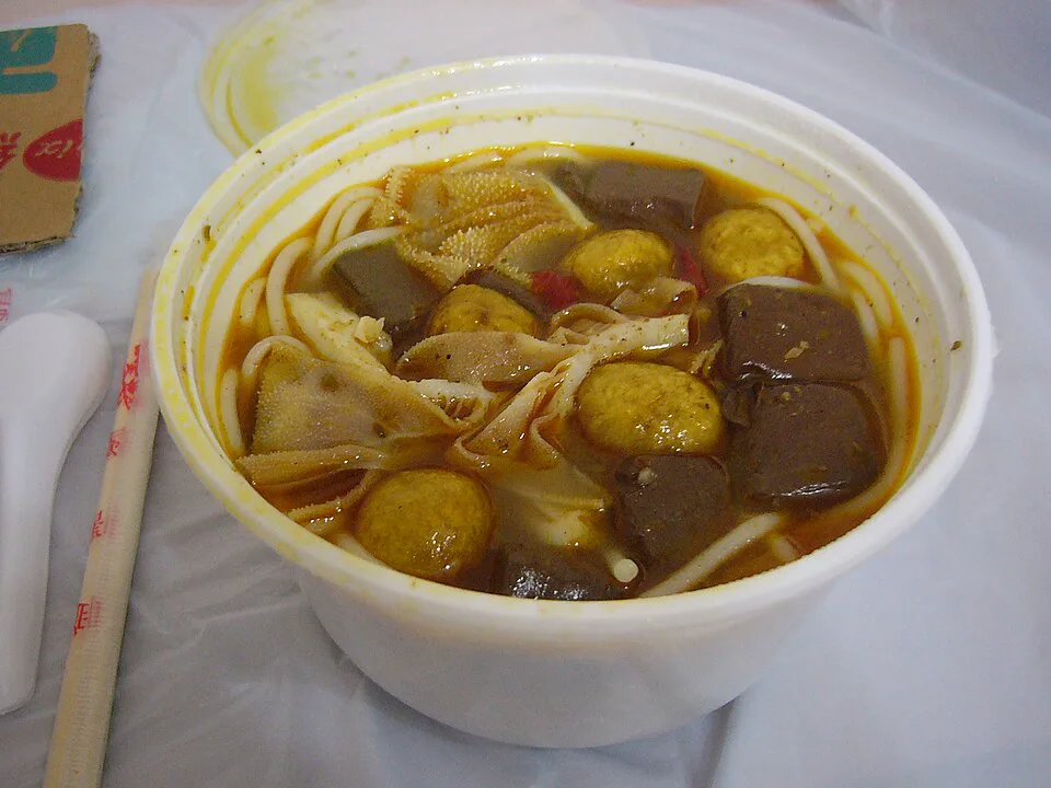 Curry Beef Tendon with E-Fu Noodles (咖喱牛筋腩伊麵) — signature food visual for Kau Kee Food Cafe