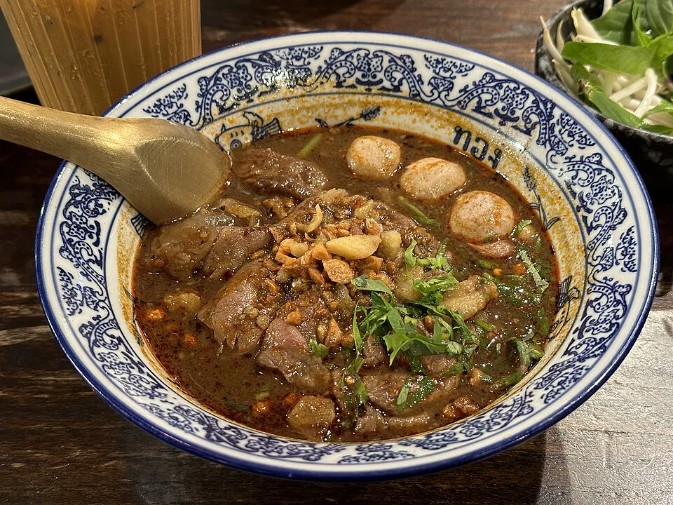Wagyu Beef Boat Noodles (泰式和牛船麵) — signature food visual for Samsen (Wan Chai - Boat Noodles)